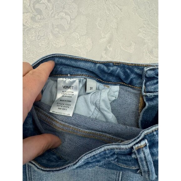 Alter’d State Vervet Size 31 Wide Leg Flare Bell Bottom‎ Ripped Jeans Stretch - Picture 4 of 9